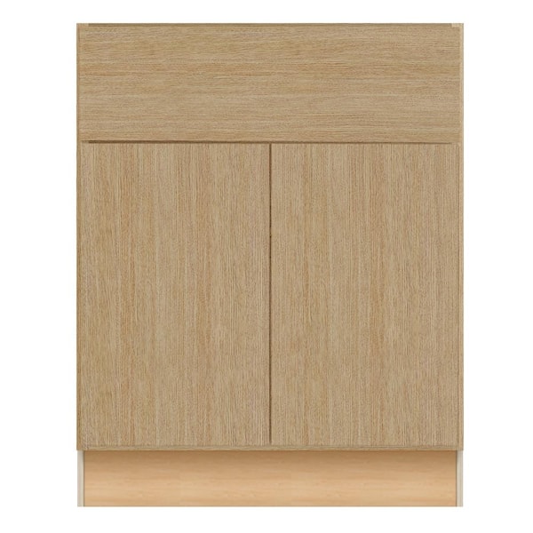 Home Decorators Collection Hargrove 27 in. W x 24 in. D x 34.5 in. H Assembled Plywood Sink Base Kitchen Cabinet in Vanguard Oak with Soft Close