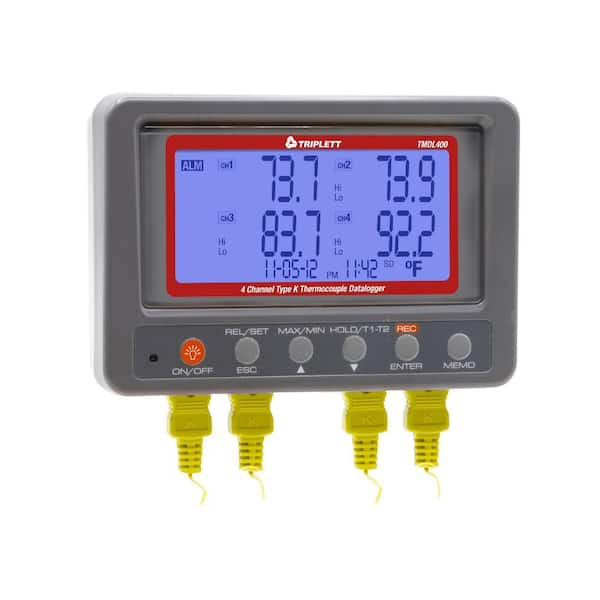 TRIPLETT Digital 4 Channel Type K Thermocouple Datalogger (SD)