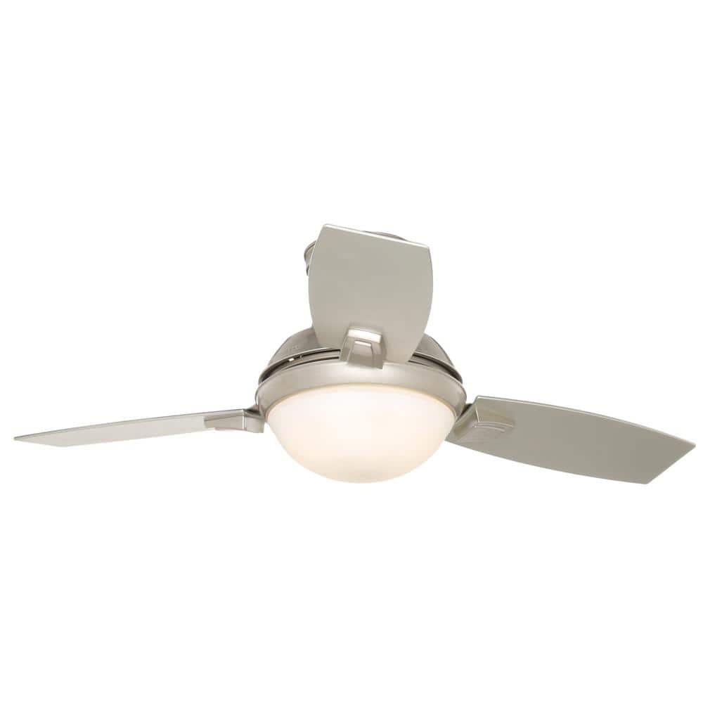 44" Satin Nickel Modern Ceiling Fan with LED Light and Remote