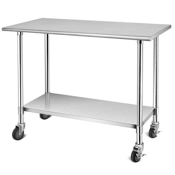Boyel Living Silver Stainless Steel Commercial Kitchen Utility Table ...