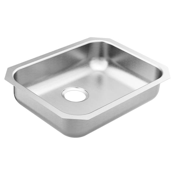 MOEN 2000 Series Stainless Steel 23.5 in. Single Bowl Undermount Kitchen Sink with 5.5 in. Depth and Rear Drain Hole