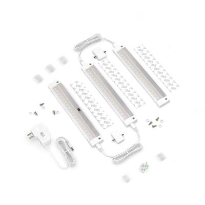 7 in. LED 6000K White Under Cabinet Lighting, Dimmable Hand Wave Activated (3-Pack)