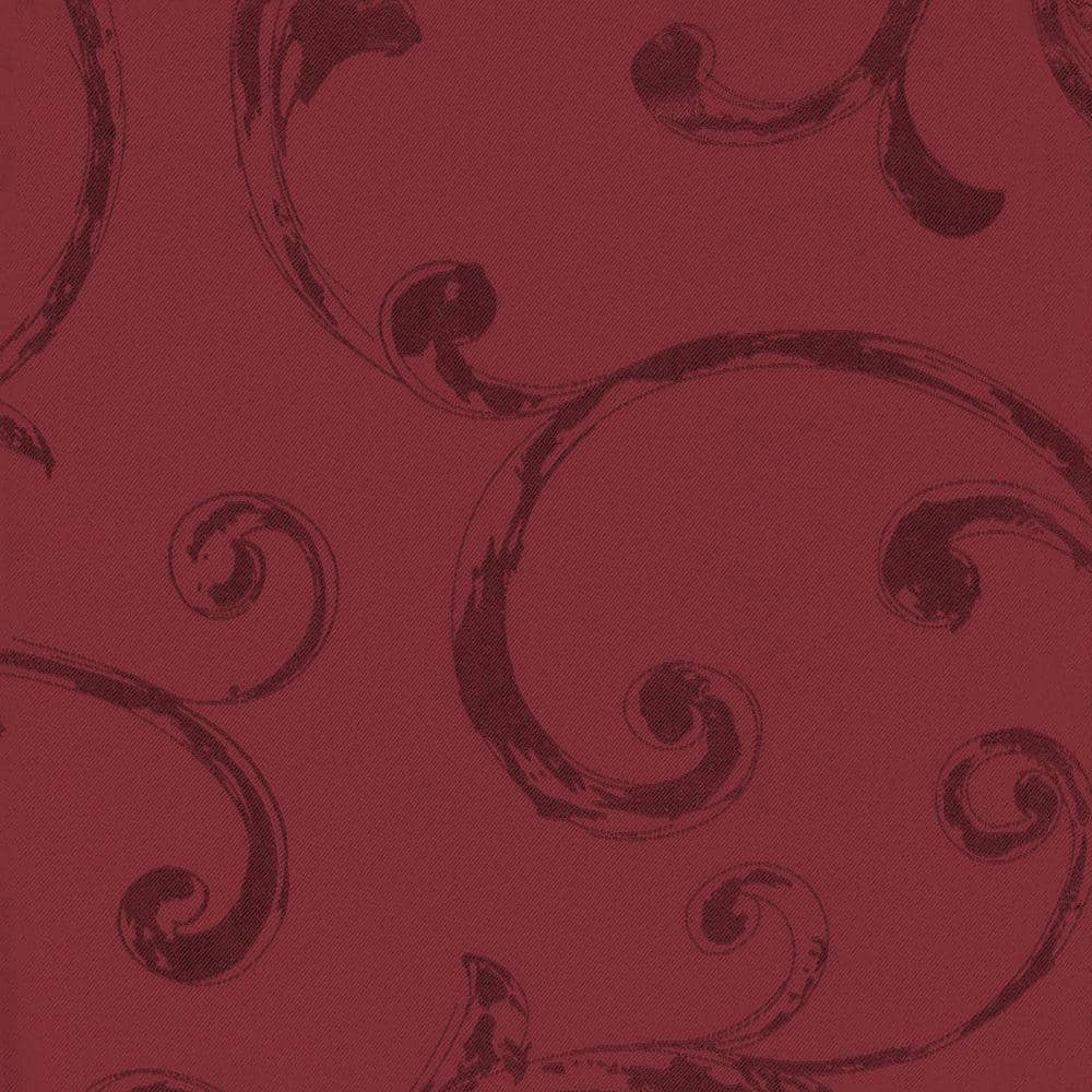 Rouge Wine Polyester Blackout Curtain Panel with Trim Embellishment