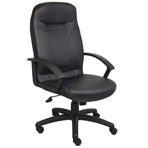 High Back Executive Black Leather Desk Chair with Pneumatic Lift