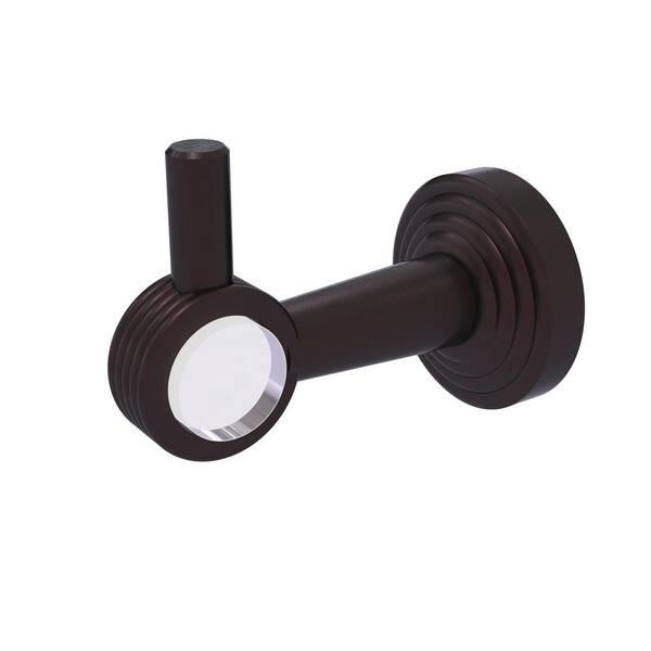 Allied Brass Pacific Beach J-Hook Robe/Towel Hook with Groovy Accents in Antique Bronze