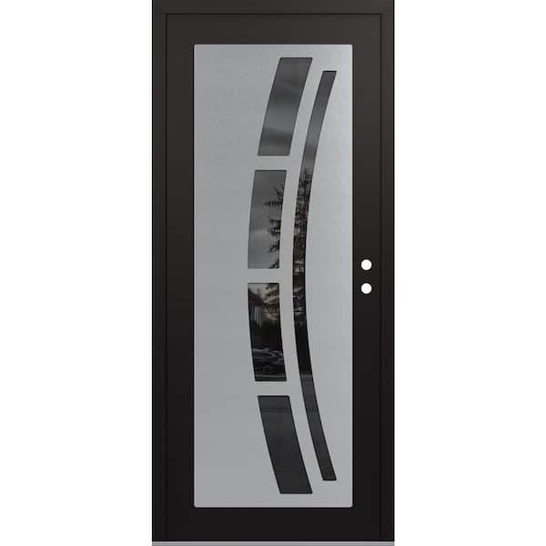 Tessari Doors D3 36 in. x 80 in. Black P Left-Hand/Inswing Mirrored ...