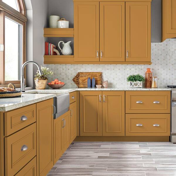BEHR PREMIUM 1 gal. #M260-6 Sweet Mustard Semi-Gloss Enamel