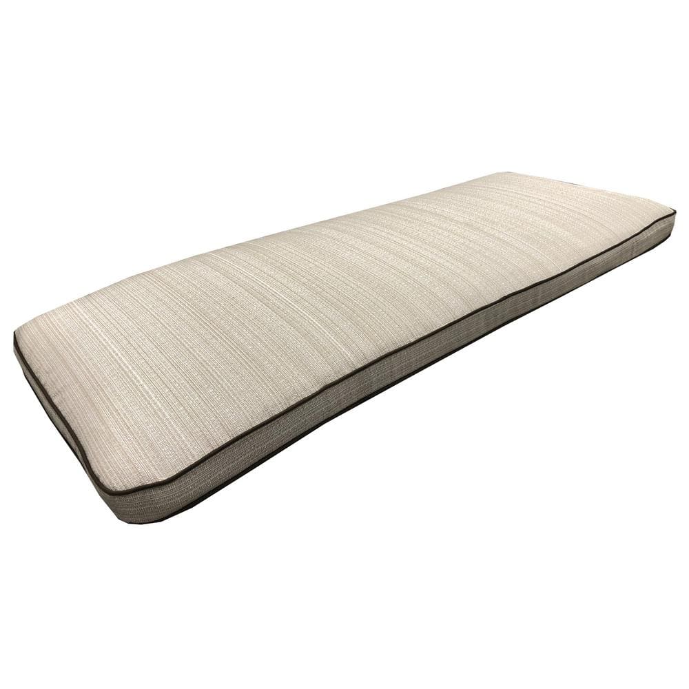 18 in. x 45 in. Rectangular Outdoor Patio Loveseat Bench Cushion in White w