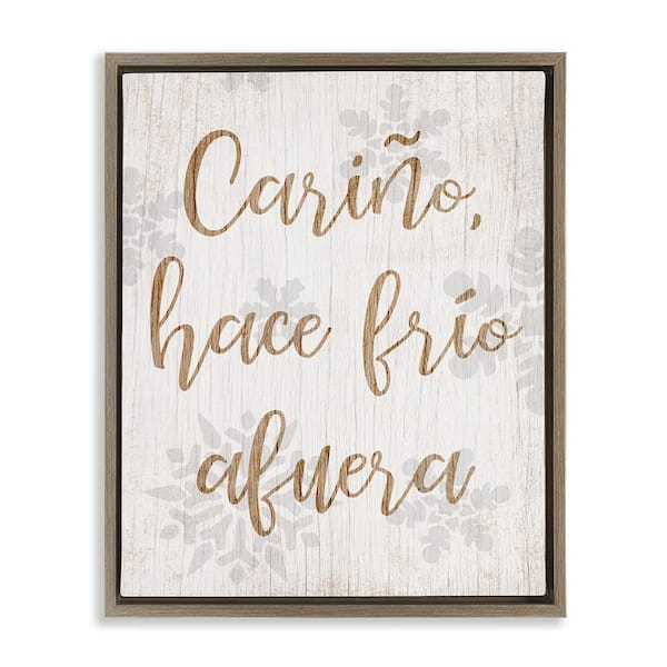 Stupell Industries Cold Outside Masculine by Lil' Rue Brown Floater Frame Abstract Graphic Art Print 31 in. x 25 in.