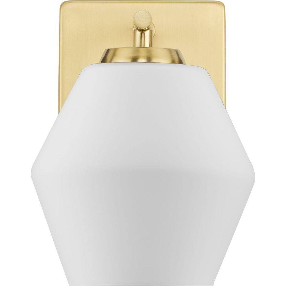 Brushed Gold and Opal Glass Vanity Light