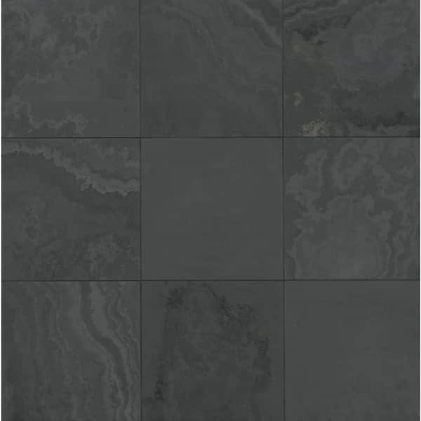 Montauk Black 12 in. x 12 in. Honed Slate Floor and Wall Tile (10 sq. ft./Case)
