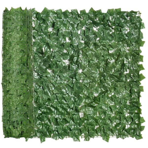 Unbranded 39.25 in. x 118 in. Dark Green Artificial Ivy Hedge Panel, Greenery Backdrop Panels Wall for Outdoor, Indoor, Fence