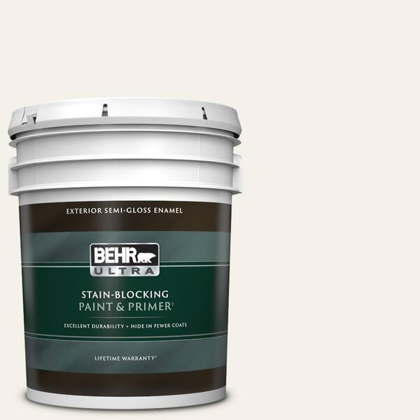 BEHR ULTRA 5 gal. WB200 Popped Corn SemiGloss Enamel Exterior Paint