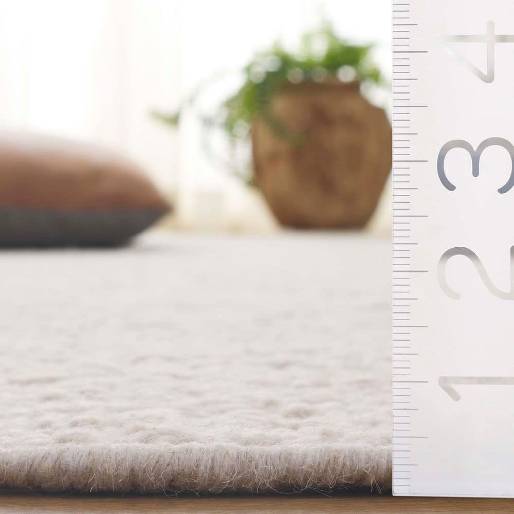Manhattan 9 ft. x 12 ft. Ivory Modern Solid Color Area Rug - thumbnail 3