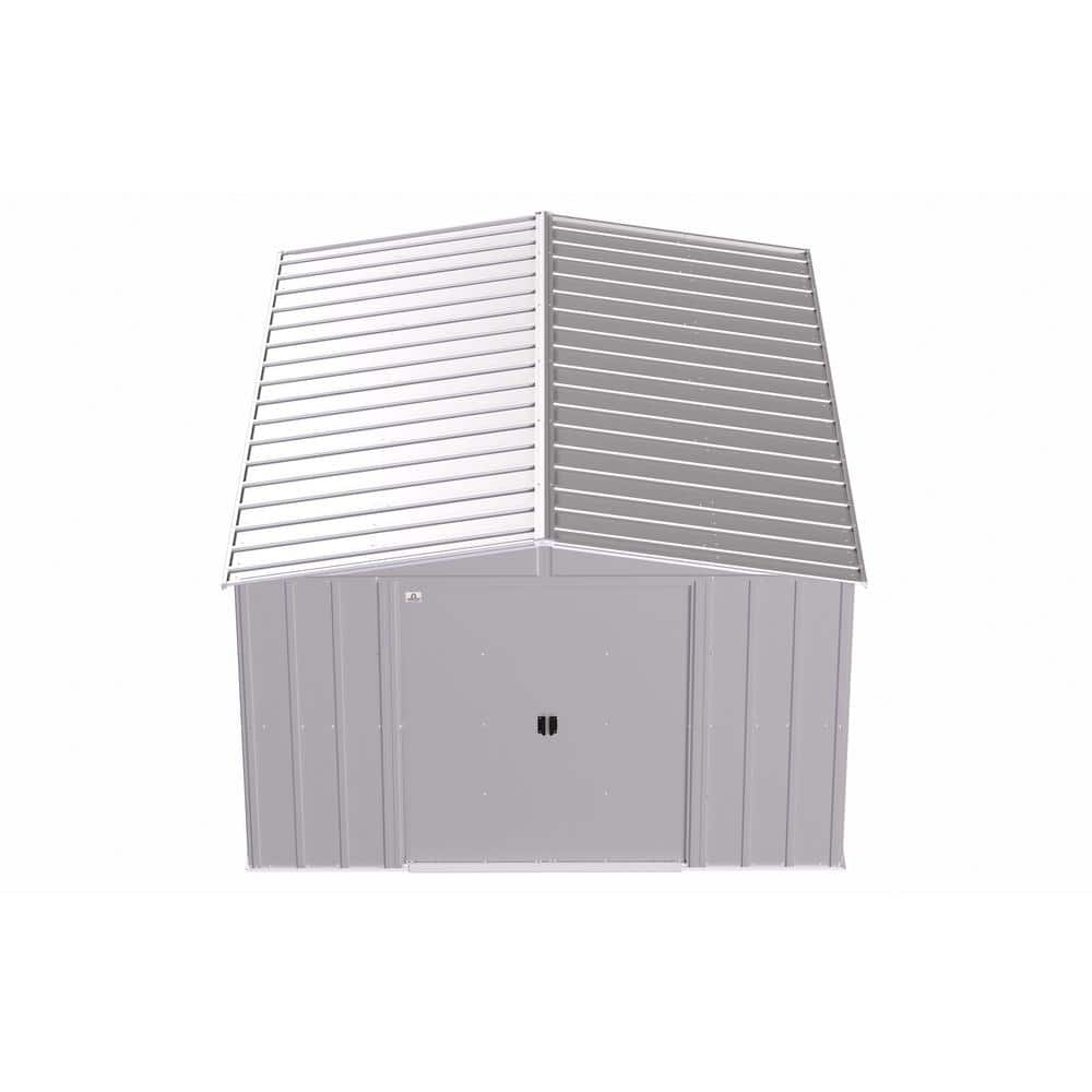 10 ft x 14 ft Flute Gray Steel Storage Shed