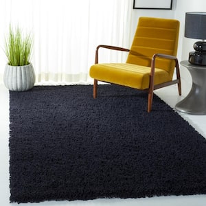 Classic Shag Ultra Black 5 ft. x 8 ft. Solid Area Rug