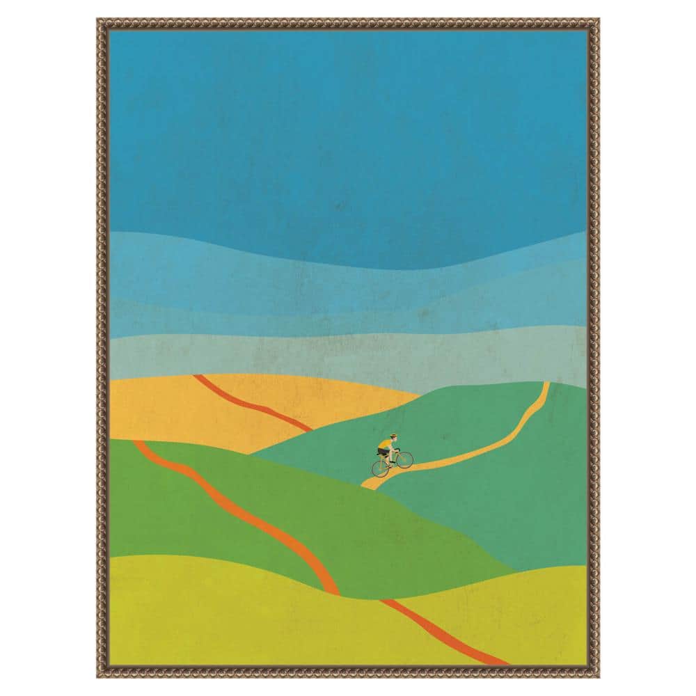 Vibrant Abstract Nature Vista Canvas Wall Art with Beaded Frame