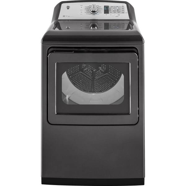 GE 7.4 cu. ft. Smart 240 Volt Diamond Gray Electric Vented Dryer with Steam, ENERGY STAR
