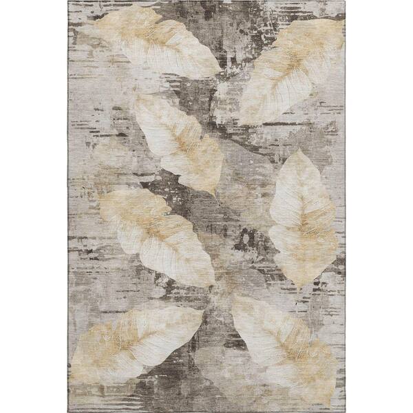 Mayfield Premium Machine Washable Abstract AMF2172 Brown 10 ft. x 14 ft. Area Rug