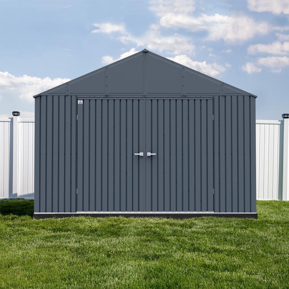 Elite 12' x 16' Anthracite Steel Storage Shed Kit