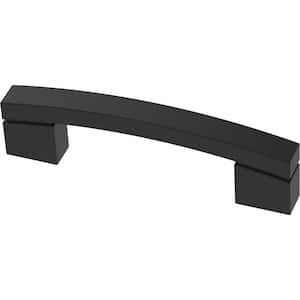 Bold Arch Dual Mount 3 or 3-3/4 in. (76/96 mm) Matte Black Cabinet Drawer Pull