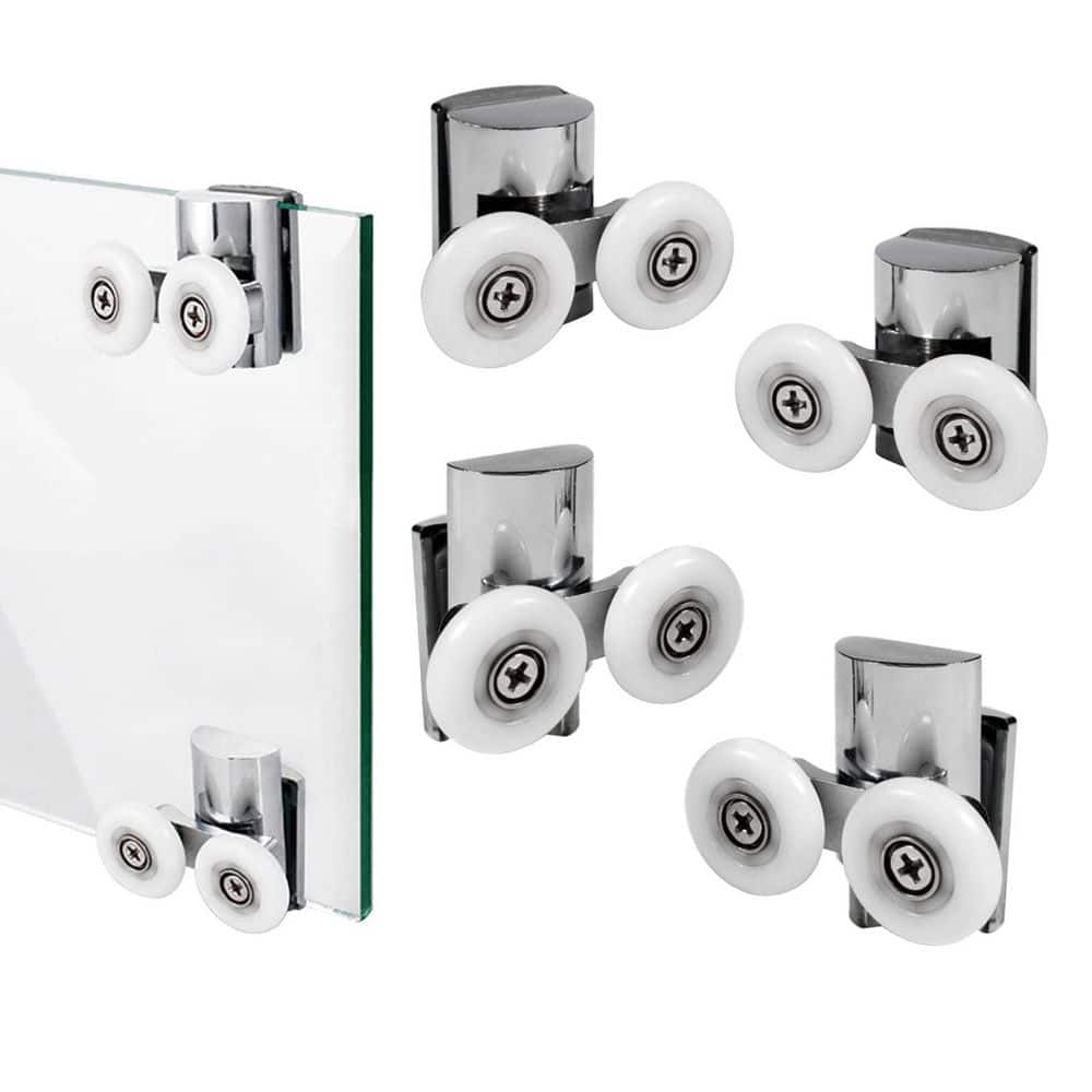 4-Piece Zinc Alloy Shower Door Runners in Silver, 23 mm Twin Shower Door Rollers price history on PriceWatchPro
