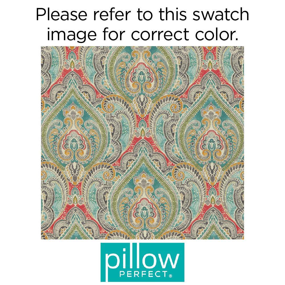 Paisley Multicolor Square Outdoor Throw Pillow Set