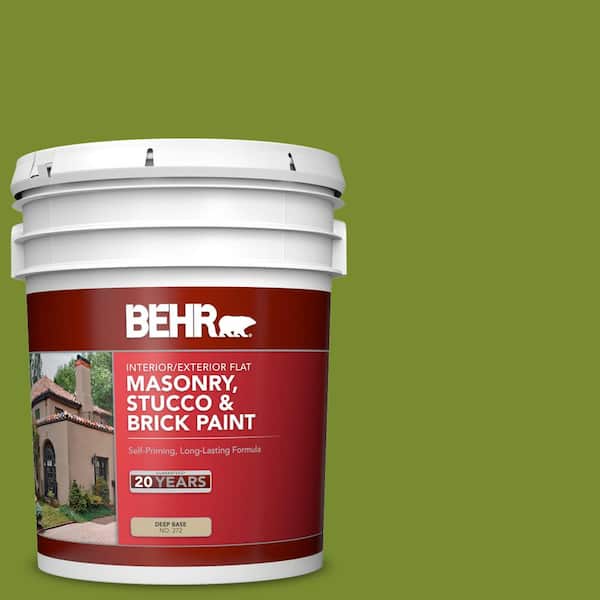 BEHR 5 gal. #P360-7 Sassy Grass Flat Interior/Exterior Masonry, Stucco and Brick Paint