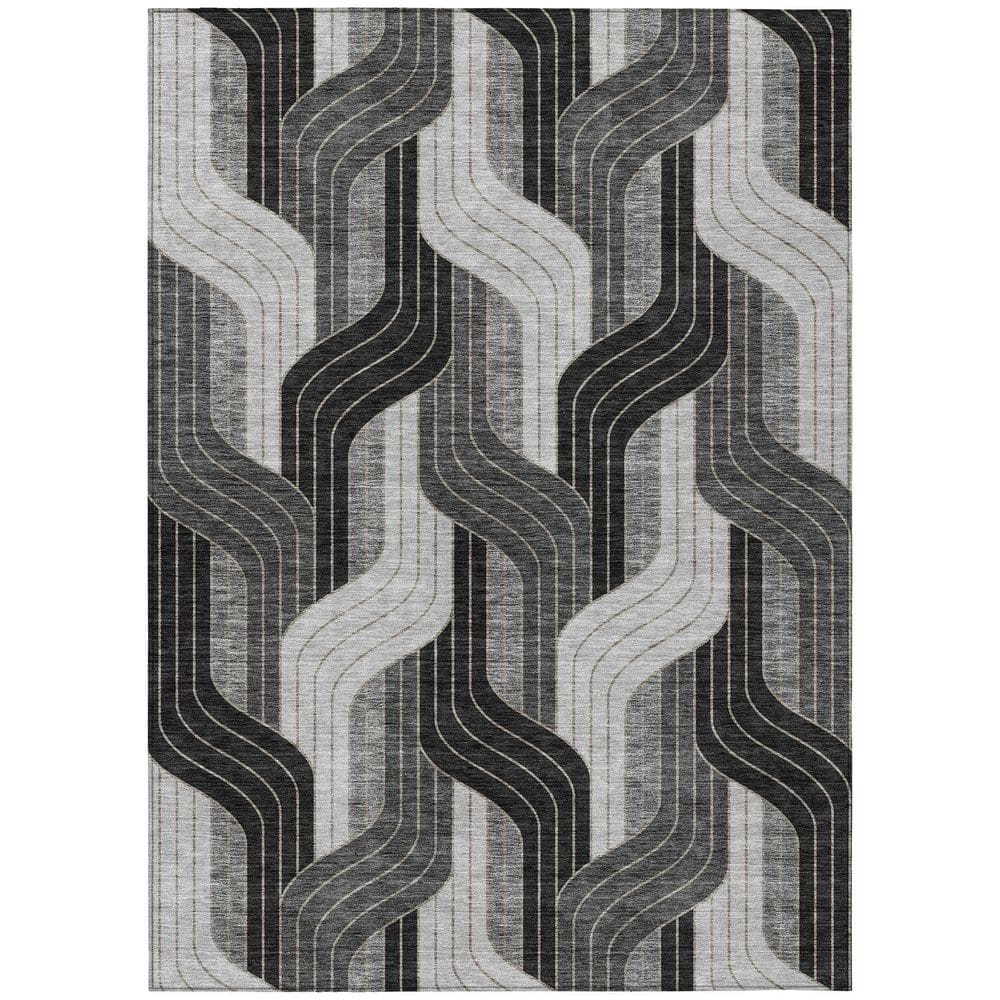 Chantille Machine Washable Indoor/Outdoor Abstract ACN2422 Black 9 ft. x 12 ft. Area Rug price history on PriceWatchPro