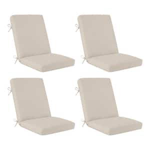 21 in. x 20 in. One Piece High Back Outdoor Dining Chair Cushion in Putty (4-Pack)