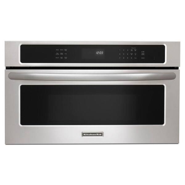 KitchenAid Architect Series II 27 in. W, 1.4 cu. ft. Built-In Microwave Oven with Convection in Stainless Steel with Sensor Cooking