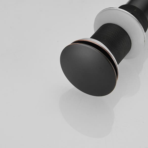Oil Rubbed Bronze Pop-Up Drain Stopper For Vessel Sinks - No Overflow, Fits 1-1/2" To 1-3/4" Drain Holes