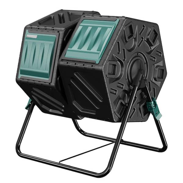 37 Gal. Outdoor Compost Tumbler Dual Chamber