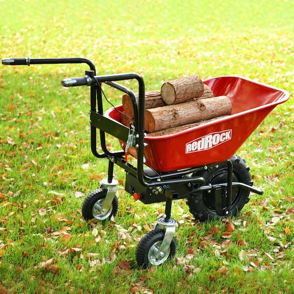 2.6 cu. ft. Stainless Steel Electric Powered Garden Cart,330 lbs Capacity Wheelbarrow with Dual Rear Wheel