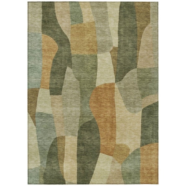Chantille Machine Washable Indoor/Outdoor Abstract ACN2376 Fern 5 ft. x 7 ft. 6 in. Area Rug