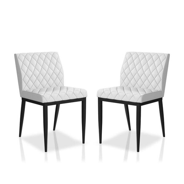 Furniture of America McGuffey Black and Ivory Side Chairs (Set of 2)