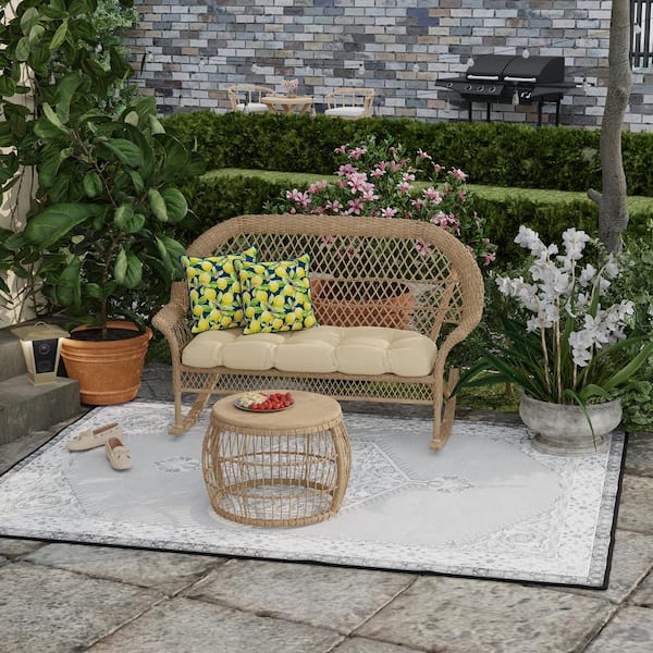 Jordan Manufacturing 16 in. L x 16 in. W x 4 in. T Outdoor Throw Pillow in Lemons