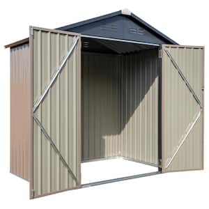 6 ft. x 4 ft. Tan Metal Storage Shed With Gable Style Roof 22 Sq. Ft.