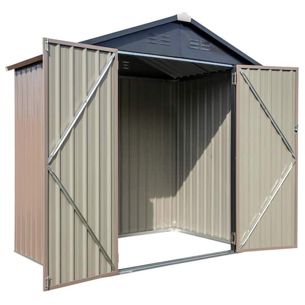 Arrow 6 ft. x 4 ft. Tan Metal Storage Shed With Gable Style Roof 22 Sq. Ft.