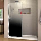 Linea Ombre 34 in. W x 72 in. H Frameless Fixed Shower Screen in Chrome without Handle