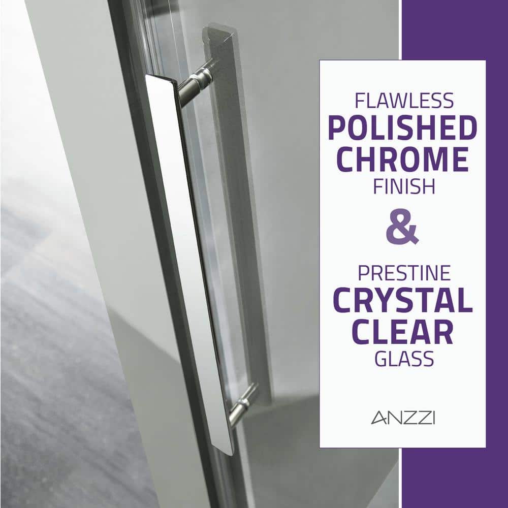 Stellar Series 48 x 76 Polished Chrome Frameless Sliding Shower Door