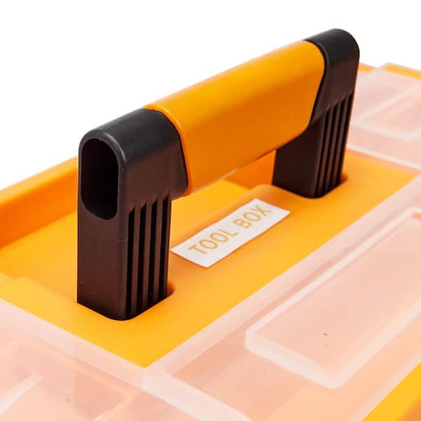 17-Inch 3-Layer Folding Toolbox, Multi-Purpose Plastic Electrician