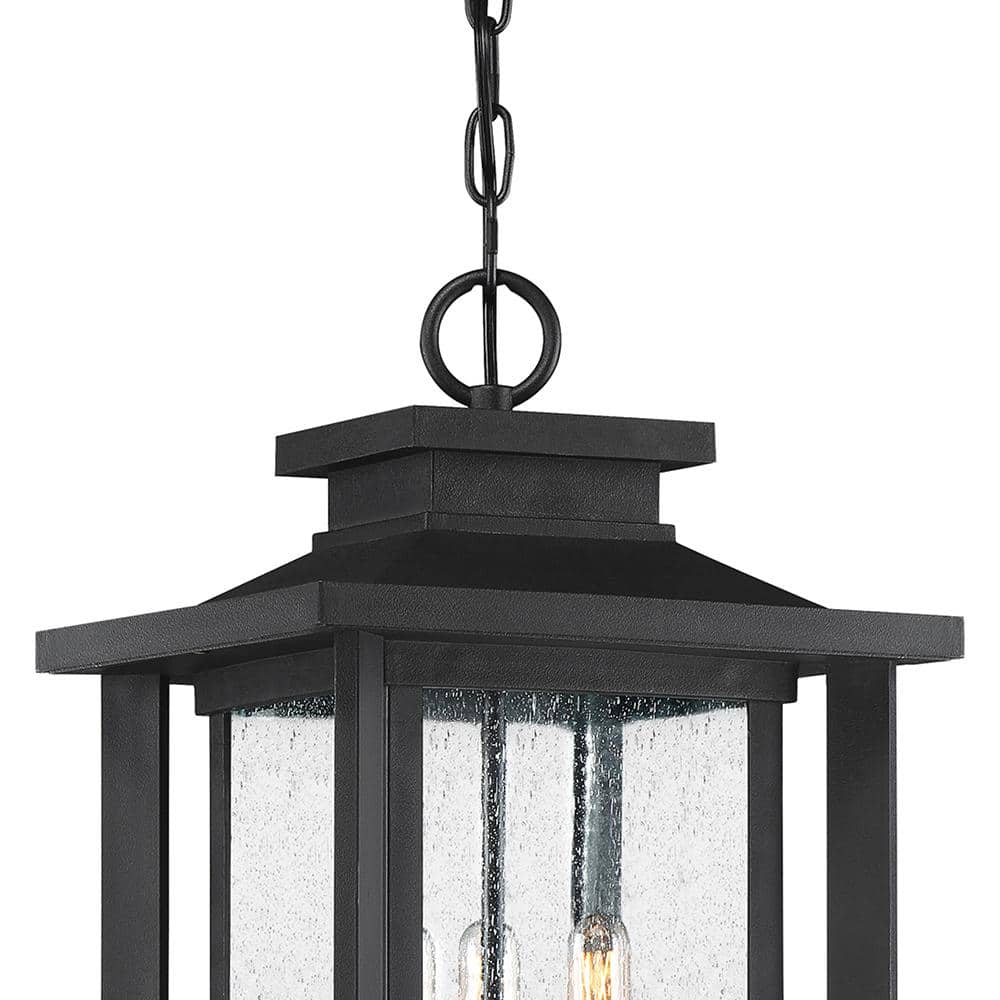 Wakefield Earth Black Glass 3-Light Outdoor Pendant