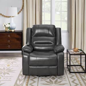 Gray Faux Leather Power Lift Recliner Chair with Footrest and Remote Control, Comfortable Reclining Chair