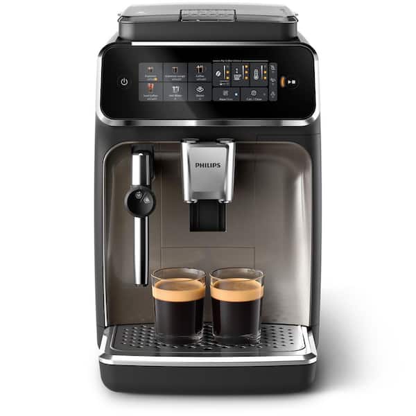 2 Cup Fully Automatic Espresso Machine with Milk Frother, Black and Chrome