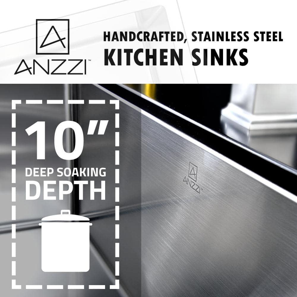 Elysian 36" Stainless Steel Farmhouse Double Bowl Kitchen Sink