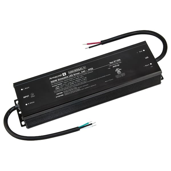 Universal Plus Black Dimmable Driver 24-Volt DC, 300-Watt ELV/MLV/TRIAC-Dimmer Switch Compatible for LED Lighting