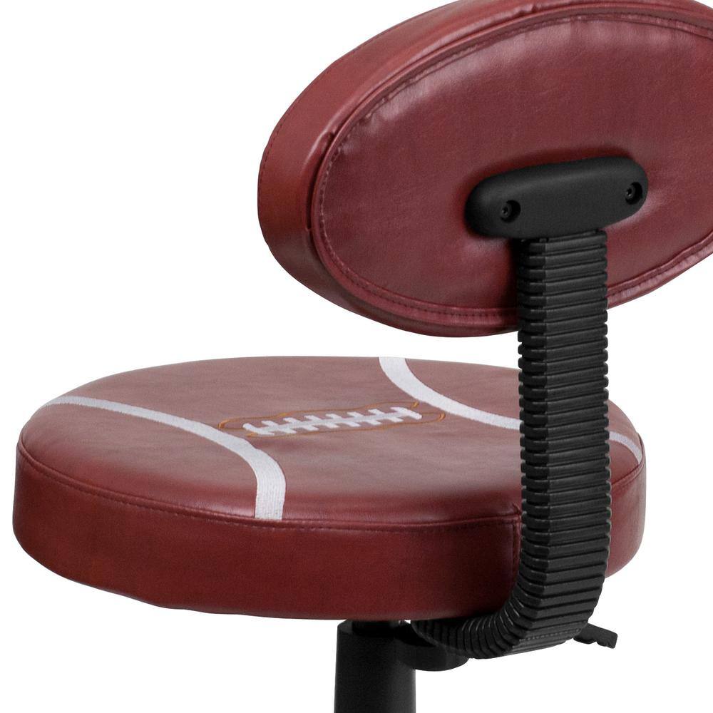 Gridiron Glory Brown Vinyl Swivel Task Chair with Metal Base