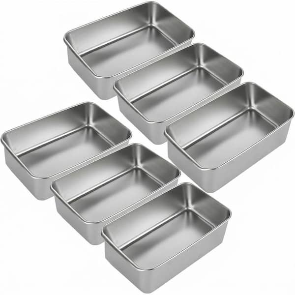 Stainless Steel Loaf Pan 6 pcs Non-Magnetic Metal Bread Baking Pan for Oven Meatloaf Sandwich Cake