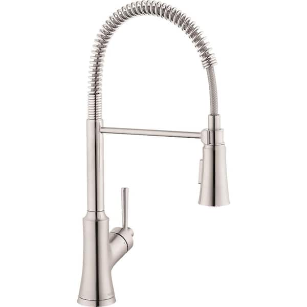 Hansgrohe Joleena Kitchen Faucet with QuickClean in Stainless Steel Optic-04792800 The Home Depot